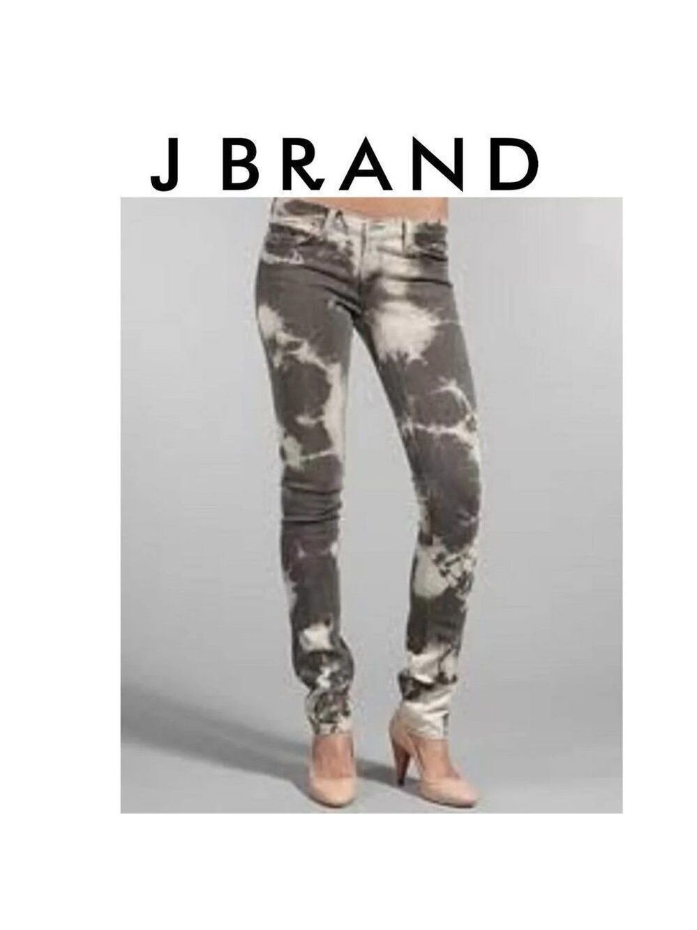 J Brand Tie Dye Pencil Leg Slim Fit Low Rise Jeans